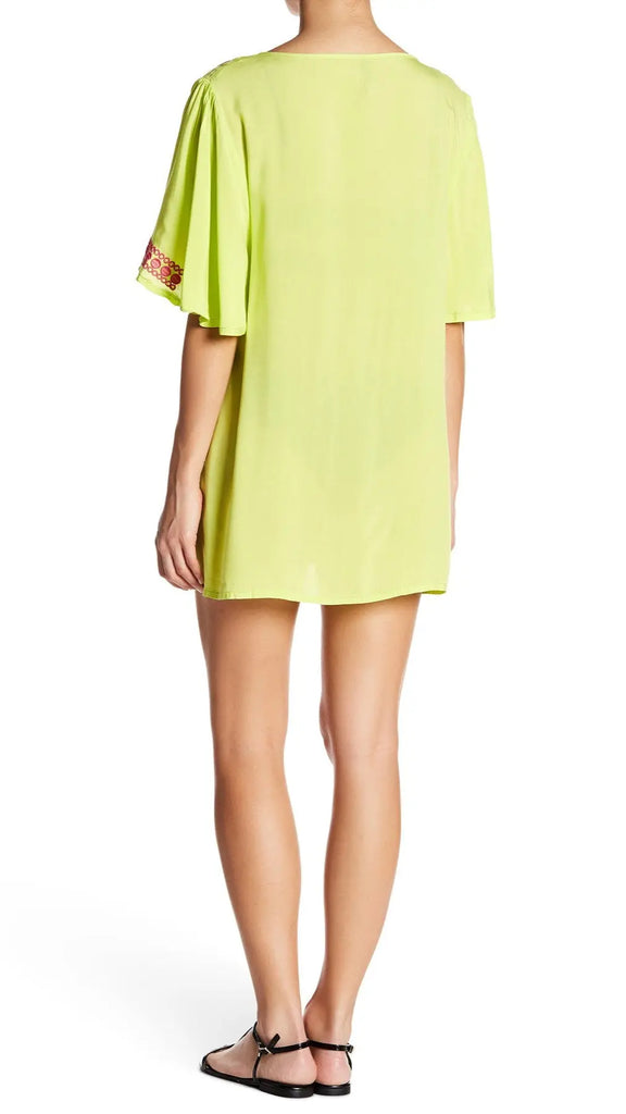 Embroidered Mini Tunic Cover Up for Beachwear  La Moda Clothing