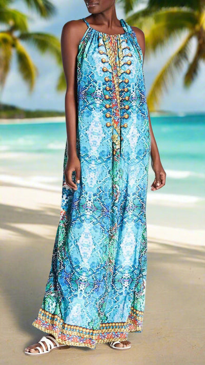 Neck Lace / Hatler Neck Dress For Beach Cover Up  La Moda Clothing