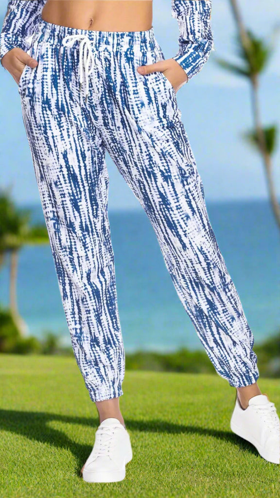 Sporty Tie-Waist Pocket Joggers by Club Moda Loungewear - La Moda Clothing