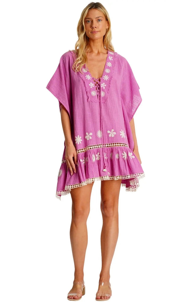 Embroidered Cover Up Caftan  La Moda Clothing