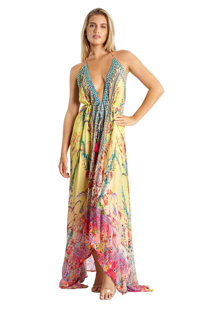 Resortwear Maxi Halter Dress - La Moda Clothing