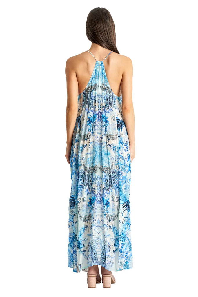 Spaghetti Strap Maxi Resort Dress with Front Pockets - La Moda Clothing