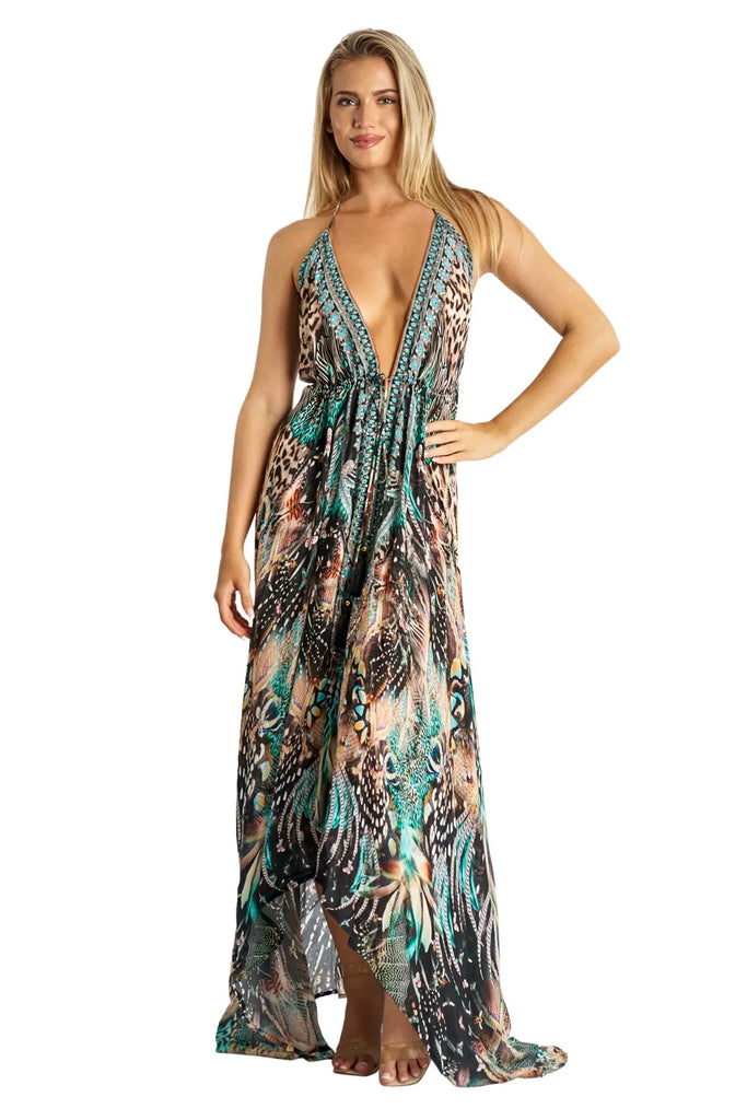 Halter Maxi 3 Way Maxi Dress Wholesale - La Moda Clothing