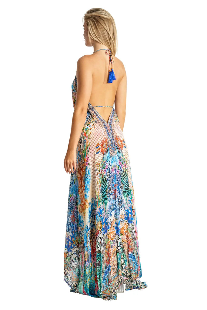 Halter Maxi Resort Dresses for Women - La Moda Clothing
