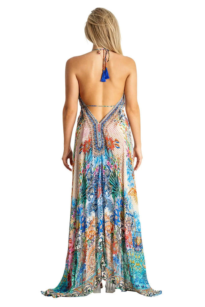 Halter Maxi Resort Dresses for Women - La Moda Clothing
