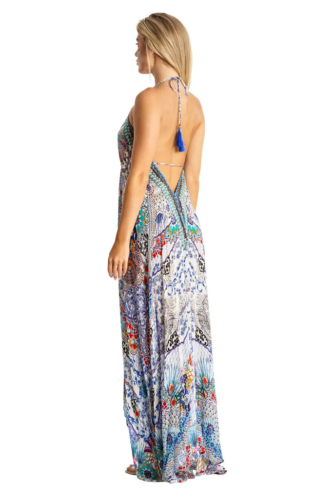 Halter Maxi Resort Dresses for Women - La Moda Clothing