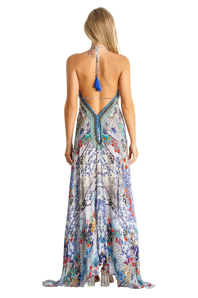 Halter Maxi Resort Dresses for Women - La Moda Clothing