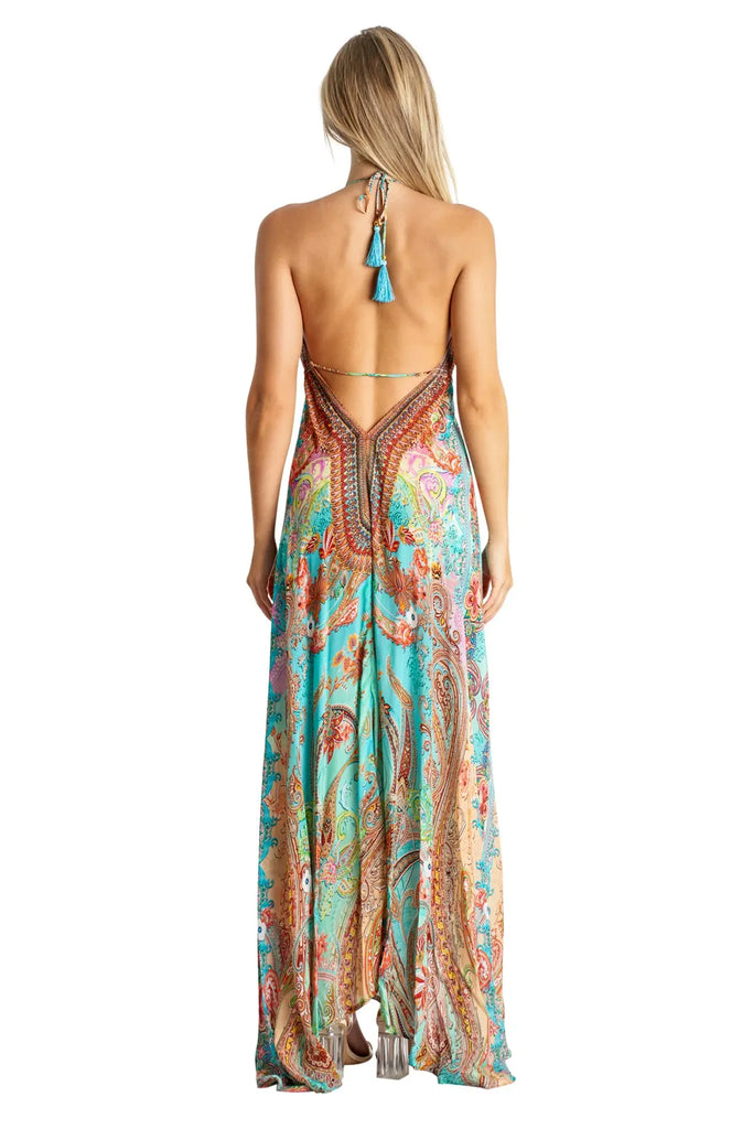 Halter Maxi Resort Dresses for Women - La Moda Clothing