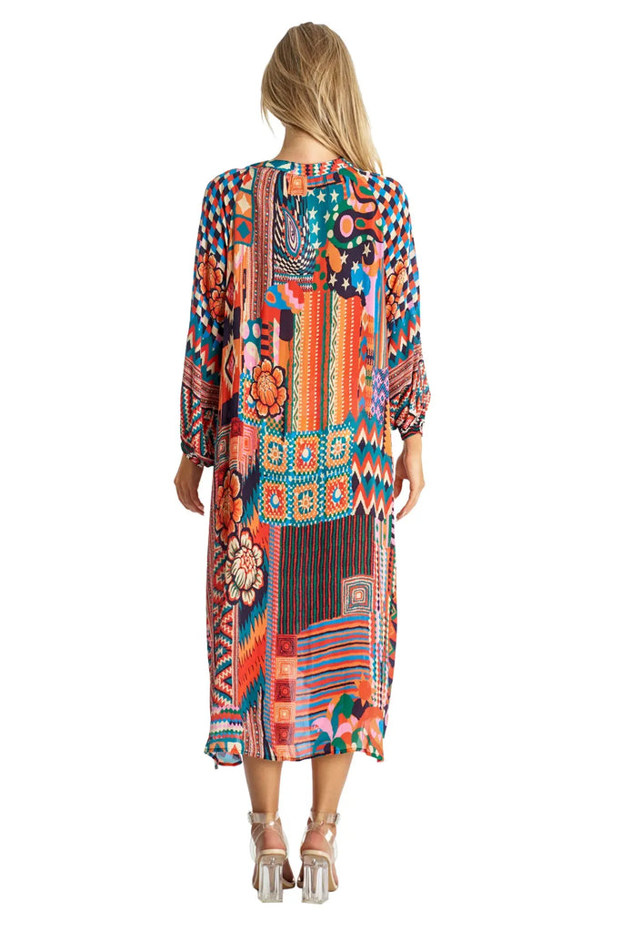 A-Line Kaftan Collar Dress - La Moda Clothing