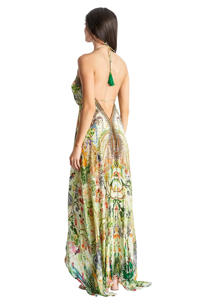 Halter High Low Maxi Resort Dress La Moda Clothing
