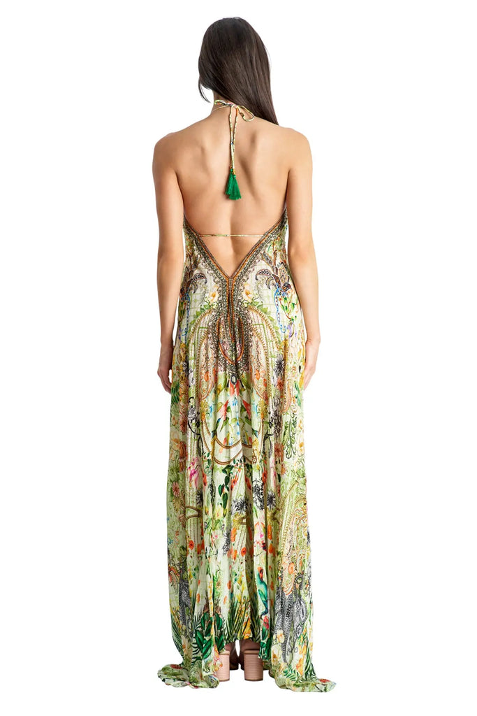 Halter High Low Maxi Resort Dress La Moda Clothing