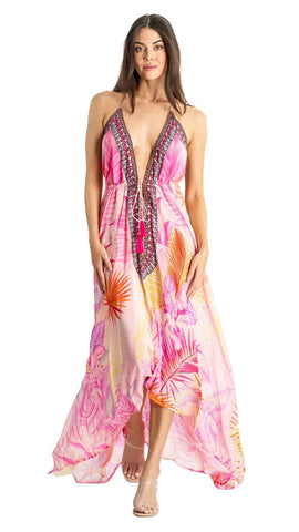 Backless Halter Maxi Dress La Moda Clothing