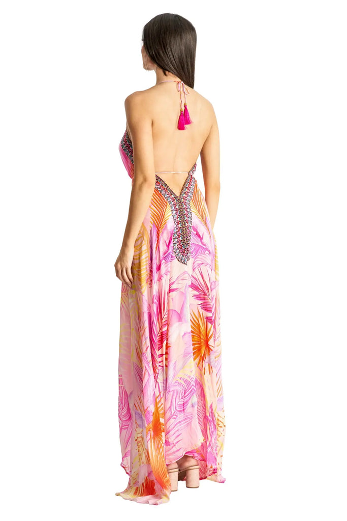 Backless Halter Maxi Dress La Moda Clothing