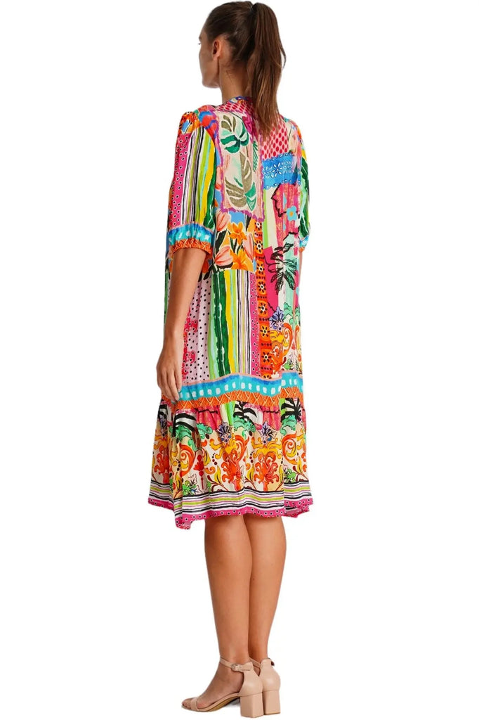 Moda Palm Print Dress  La Moda Clothing