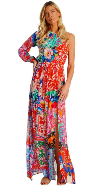 One Shoulder Maxi Resort Dress La Moda Clothing