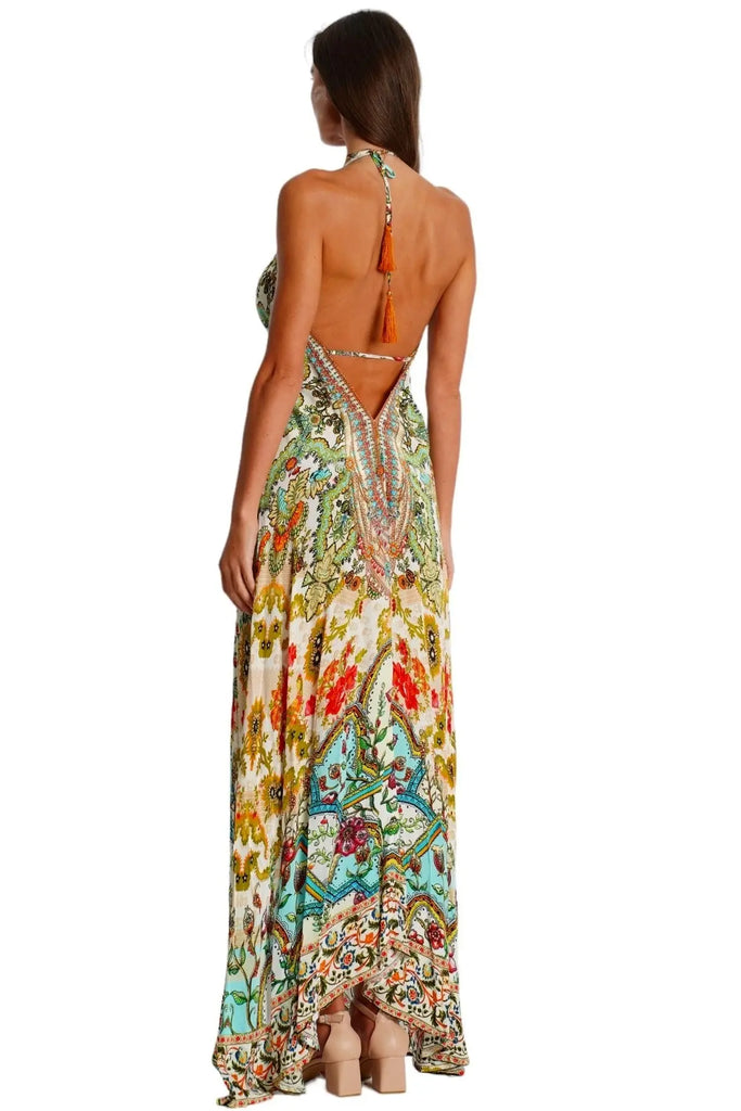 Cross Halter Maxi Dress  La Moda Clothing