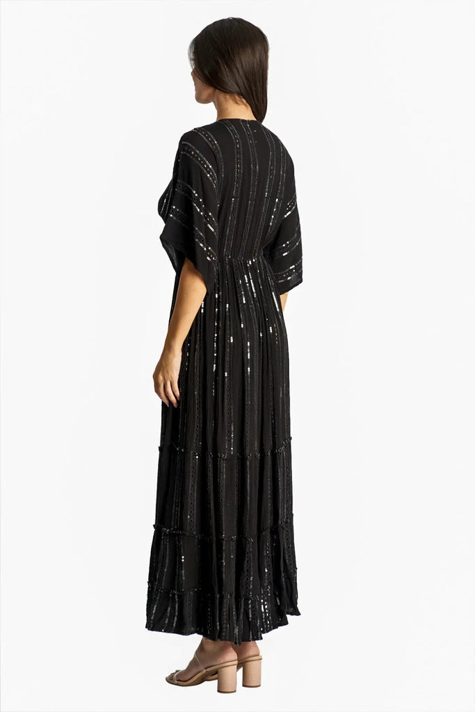 white embellished maxi resort vacation dress - La Moda Clothing