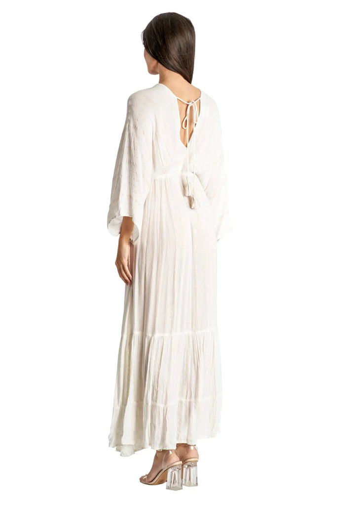 White Maxi Robe Resort Dress - La Moda Clothing