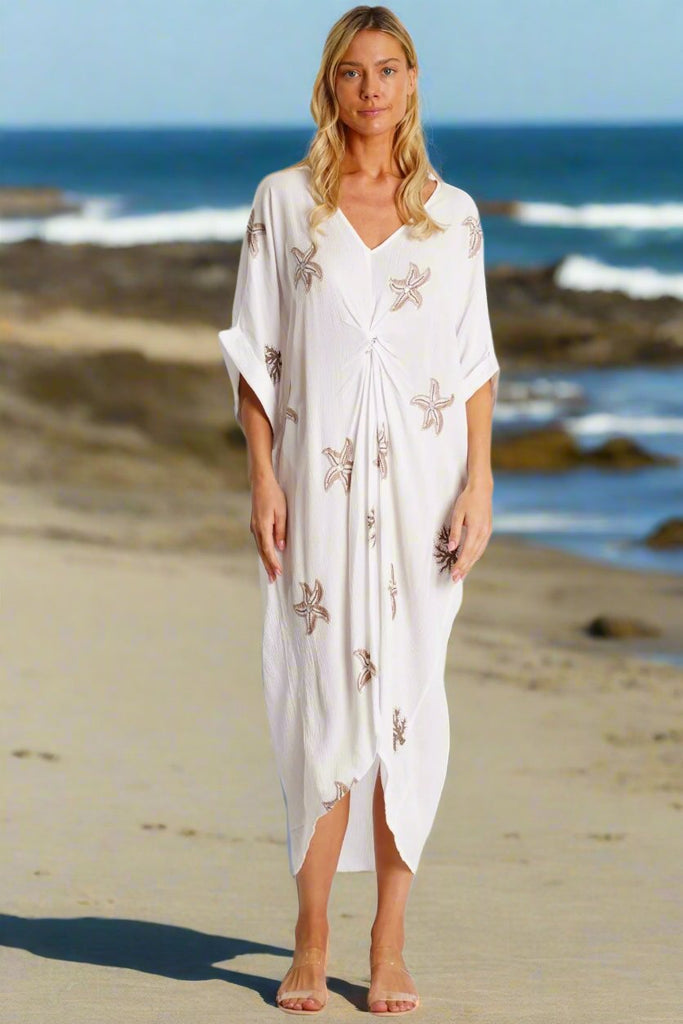 Front Knot Caftan Dress  La Moda Clothing