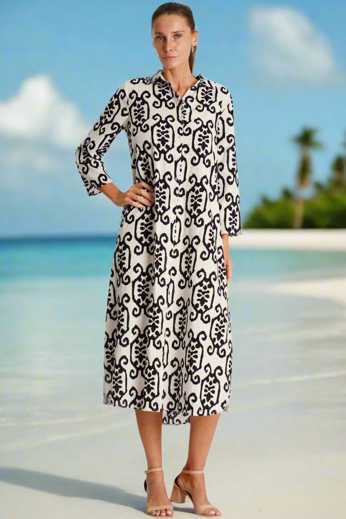 Maxi Shirt Dress  La Moda Clothing
