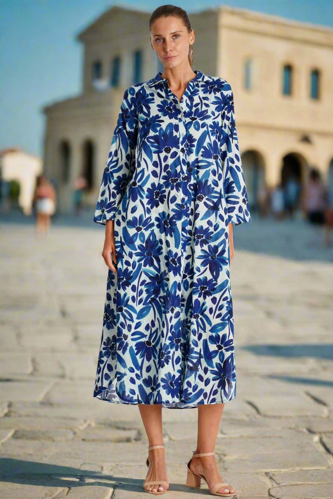 Shirt Dress with Pockets  La Moda Clothing