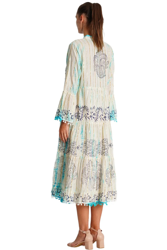 Tie Dye Embroidered Shirt Dress  La Moda Clothing