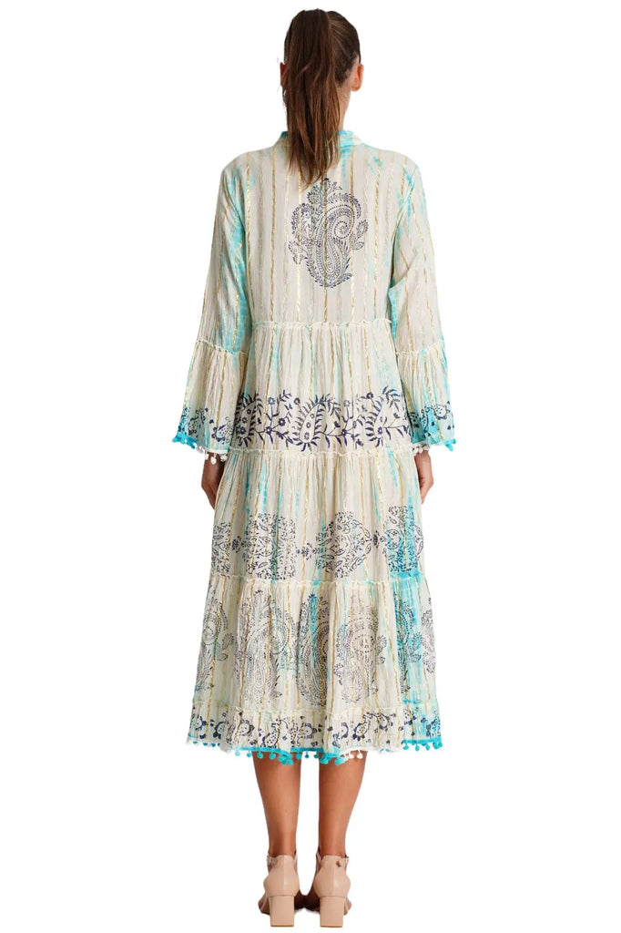 Tie Dye Embroidered Shirt Dress  La Moda Clothing