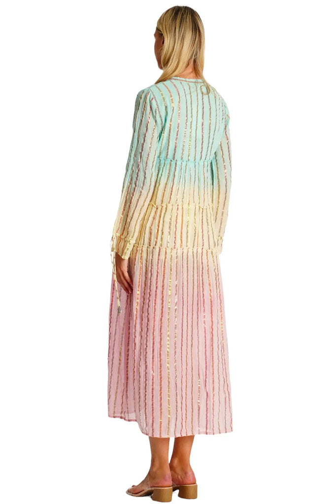 Ombre Button Front Shirt Dress  La Moda Clothing