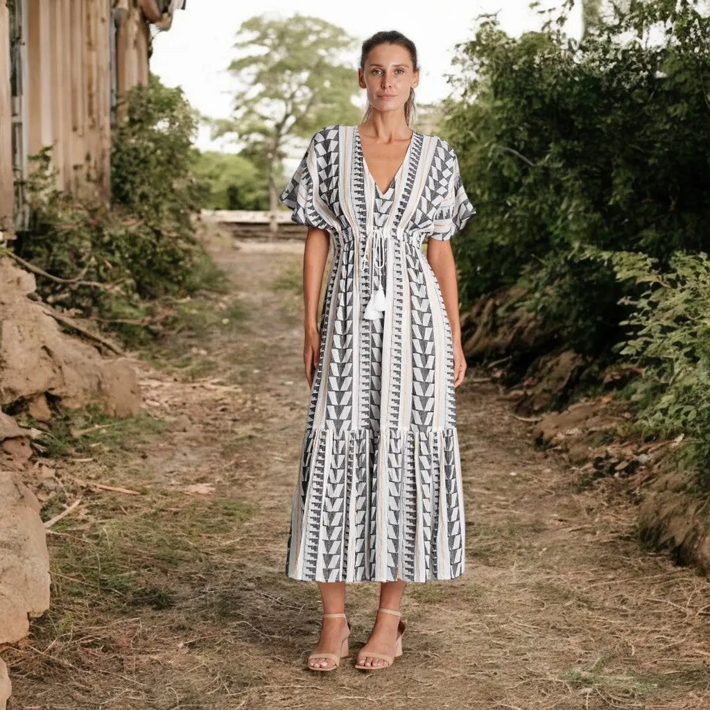 Striped Summer Dress  La Moda Clothing