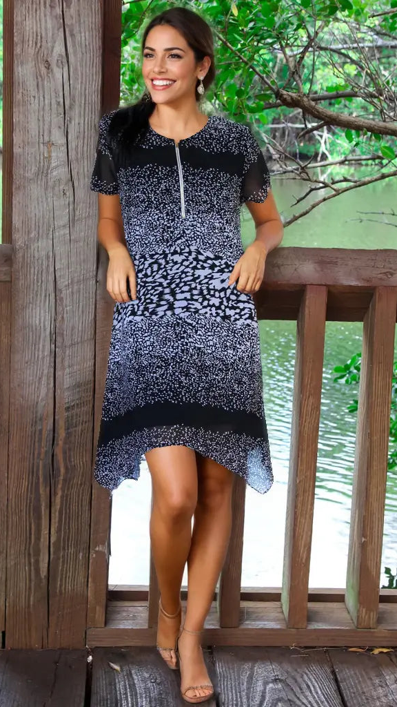 Black and White Animal Print Beach Dresses Wholesale  La Moda Clothing