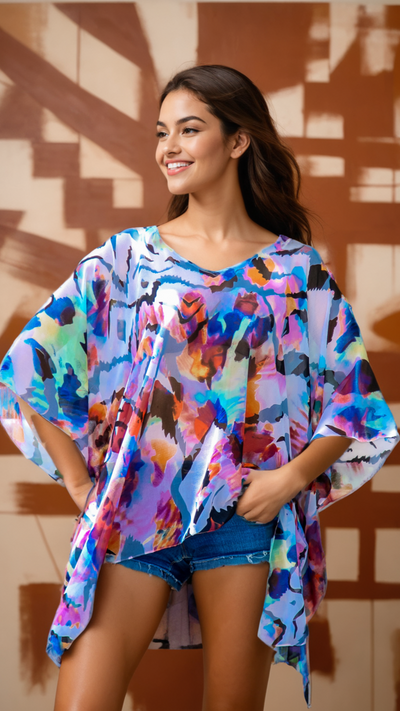 Sheer Kaftan-Style Cover-Up | Wholesale Resort Wear  La Moda Clothing