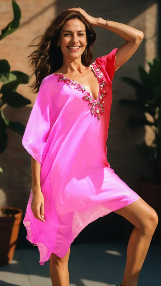 Tie Dye Beaded Kaftan Wholesale  La Moda Clothing