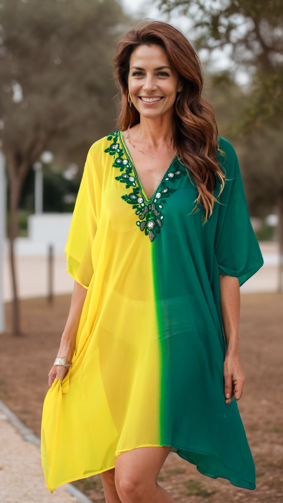 Tie Dye Beaded Kaftan Wholesale  La Moda Clothing