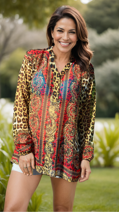 Animal Print Beach Tunic Cover Up  La Moda Clothing