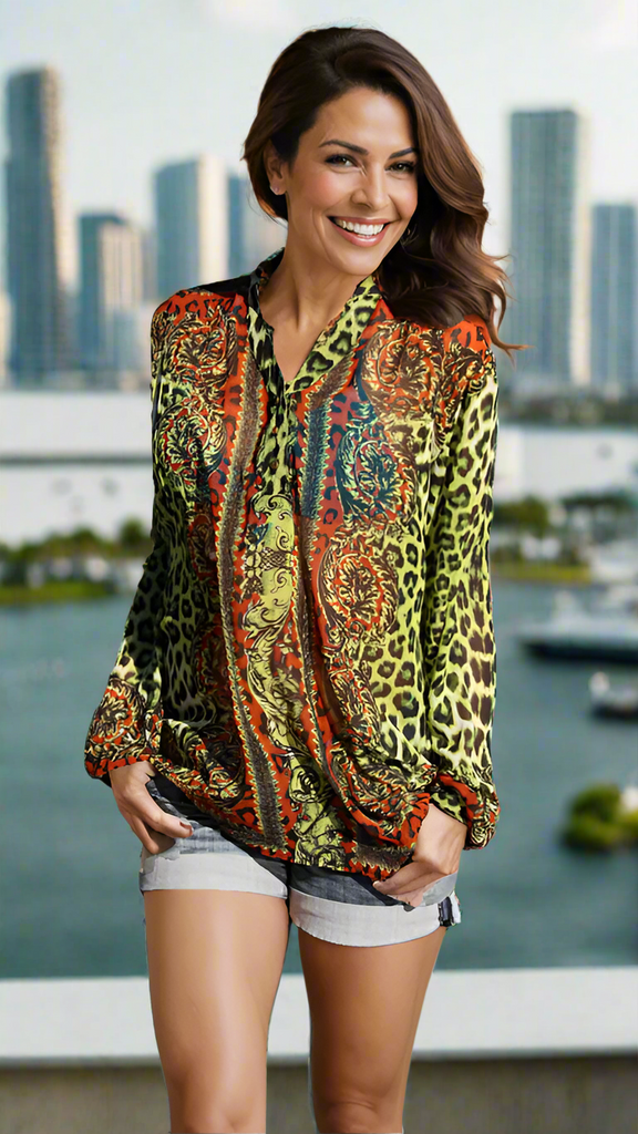 Animal Print Beach Tunic Cover Up  La Moda Clothing