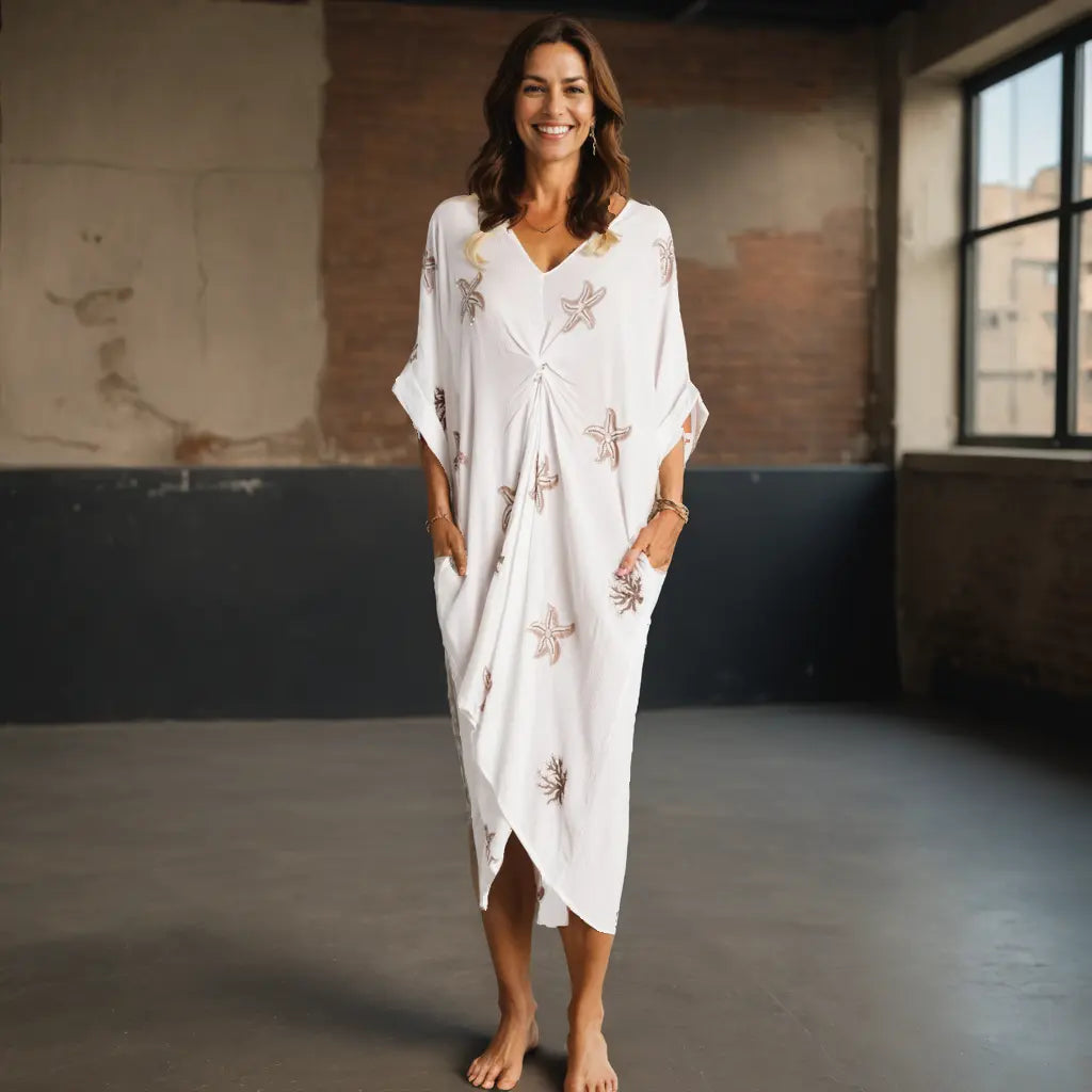 Front Knot Caftan Dress  La Moda Clothing