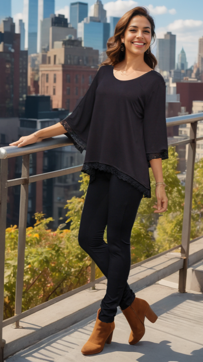 Bell Sleeve Knit Tunic in easy to wear soft fabric  La Moda Clothing