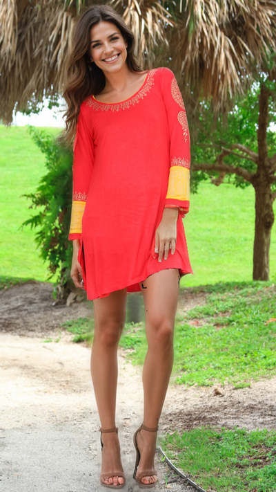 Block Printed knitted Tunic  La Moda Clothing