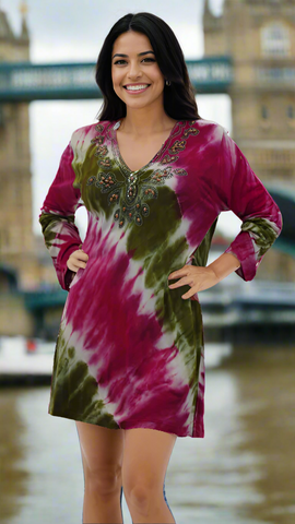 Tie Dye Knit Tunic  La Moda Clothing