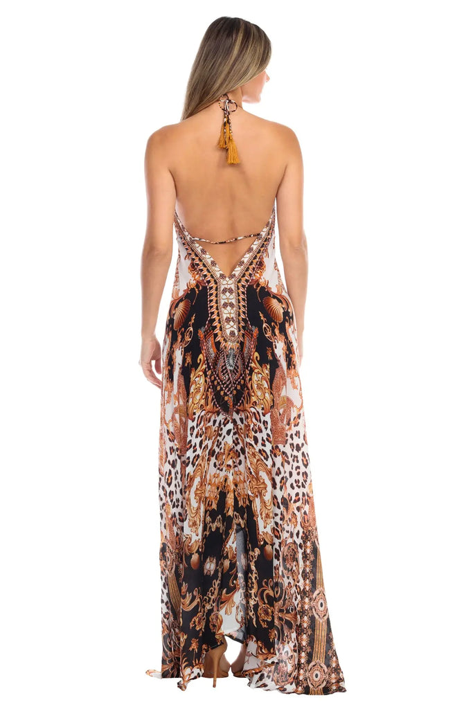 Royal Jungle Convertible 3 Way Maxi Dress Wholesale - La Moda Clothings