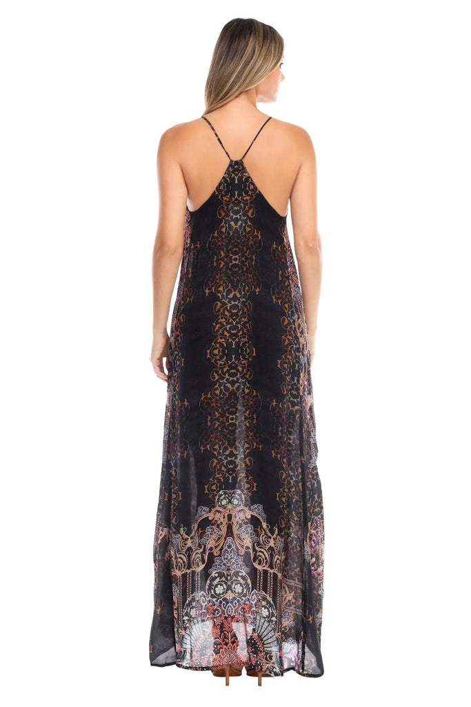 Maui Nights Elegant Maxi Pocket Dress in Viscose Silk - La Moda Clothings