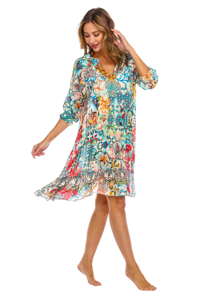 Women Bohemian Vintage Printed Ethnic Style Summer Dress - La Moda Clothings