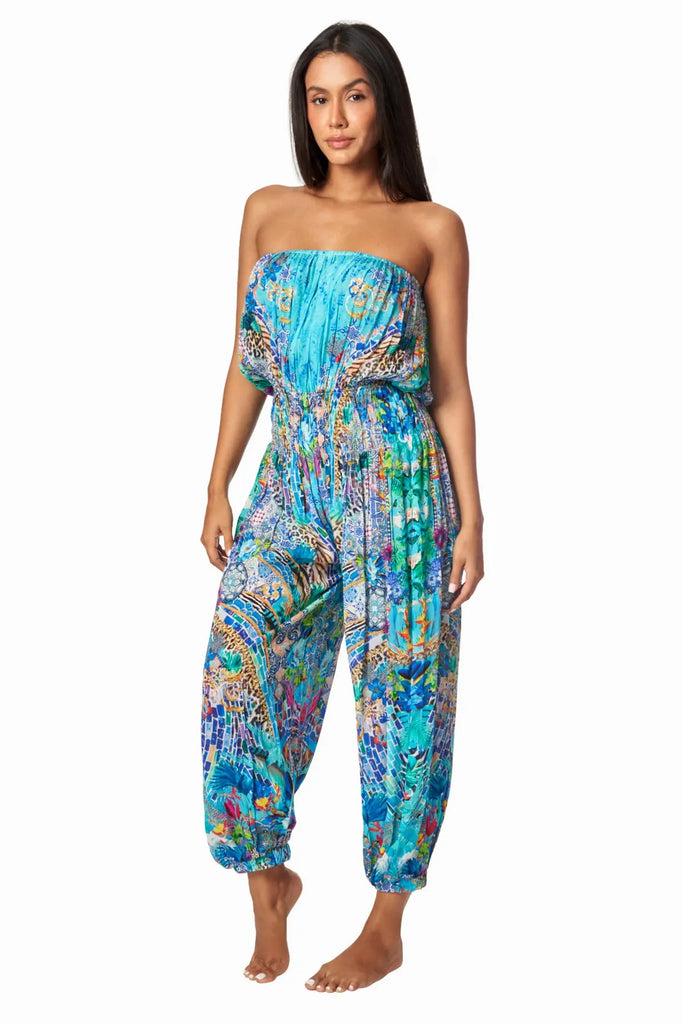 Poppy Garden Hippie Bohemian Jumpsuits with Front Pockets - La Moda Clothing