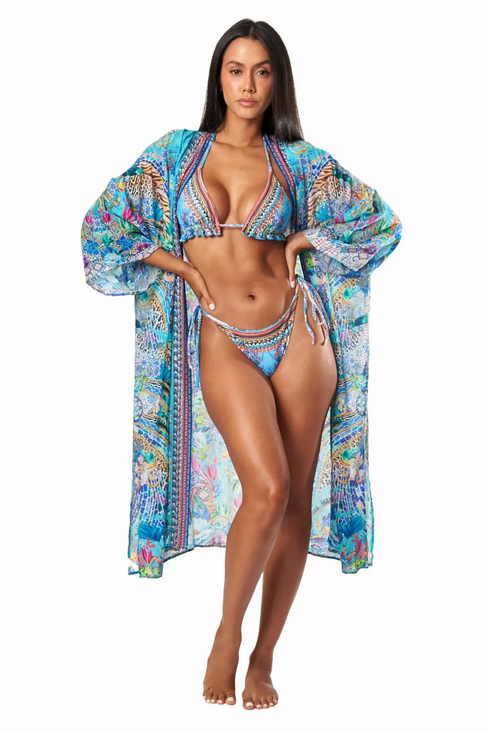 Poppy Garden Floral Kimono Cover Up - La Moda Clothing