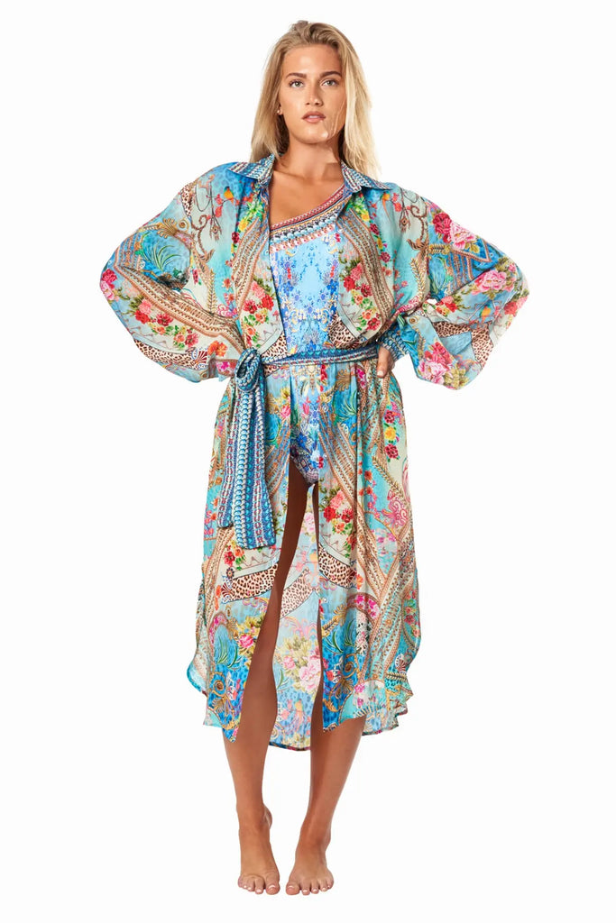 Queens Garden Easy Shirtdress Cover-Up - La Moda Clothing