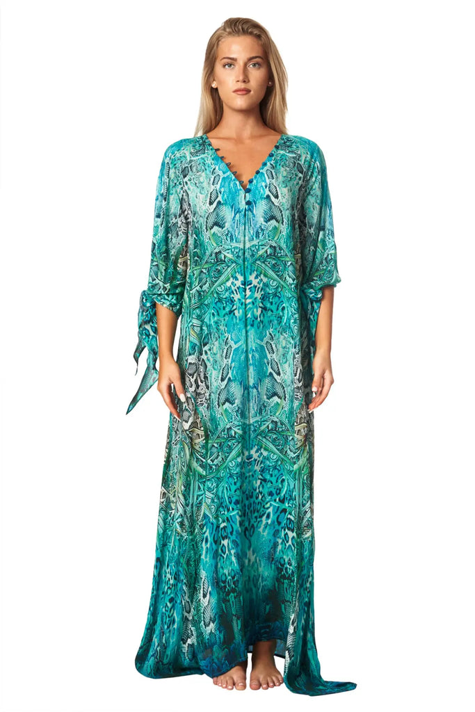 Snake Skin Maxi Kaftan Dress - La Moda Clothing