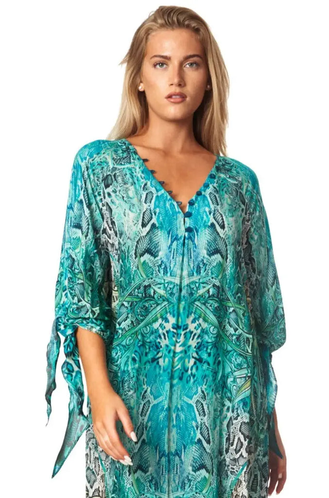Snake Skin Maxi Kaftan Dress - La Moda Clothing