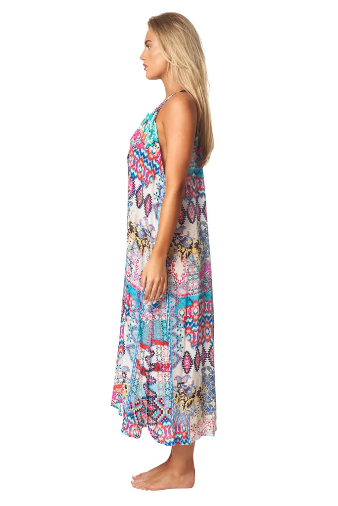 Tribal Ikat Resort Vacation Dress - La Moda Clothing