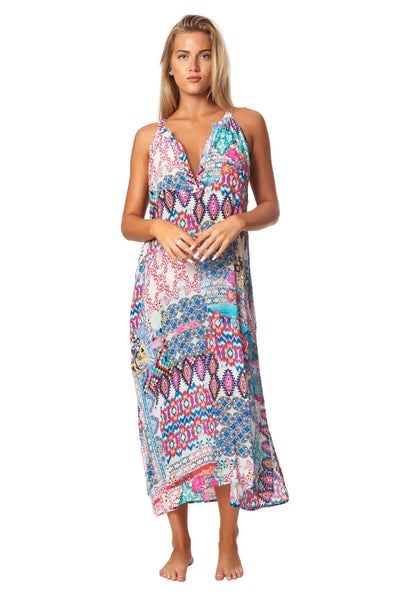 Tribal Ikat Resort Vacation Dress - La Moda Clothing