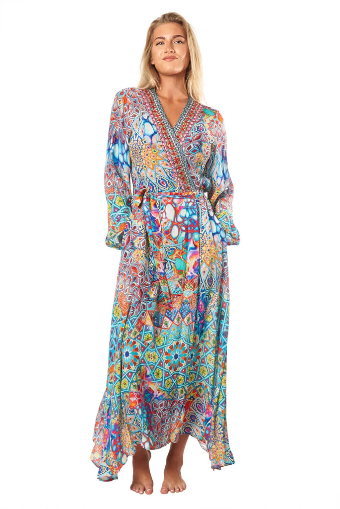River Bed Women's Maxi Wrap Dresses - La Moda Clothing